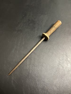 Vtg Harvard 632 Knife Sharpening Honing Steel Rod Wooden Handle 10" 15” Total - Image 1