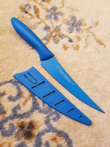 KAI Pure Komachi 2 Blue 10" Utility Chef Knife High Carbon Stainless - Image 1