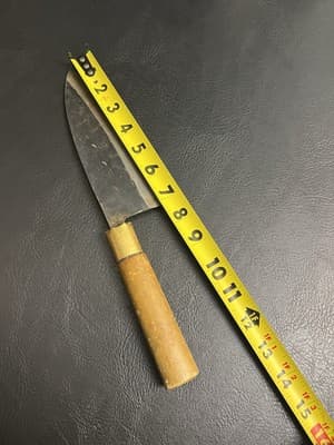 Vtg Japanese Chef's Butcher Kitchen Knife RARE SIGN Japan Black Hardened Blade - Thumbnail 16
