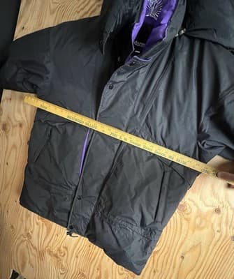 VTG Marmot 700 Goose Down Puffer Goretex Ski Jacket Hoody Mens L Black Coat - Thumbnail 14