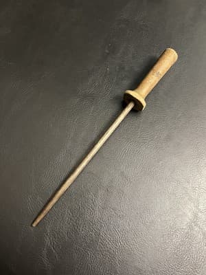 Vtg Harvard 632 Knife Sharpening Honing Steel Rod Wooden Handle 10" 15” Total - Thumbnail 6
