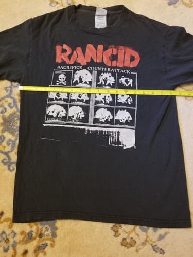 Vtg Rancid T-Shirt Mens S Black Sacrifice Counterattack 2004 Band Tee Fighting - Thumbnail 6