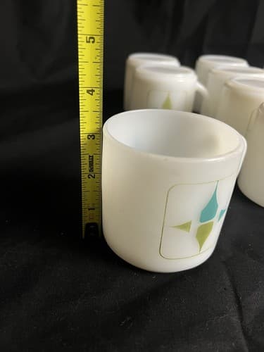 10 Rare Vtg Federal Glass Milk Star Square Diamond Era mugs Bundle Set Lot USA - Thumbnail 13