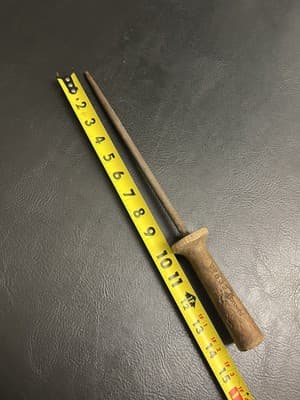 Vtg Harvard 632 Knife Sharpening Honing Steel Rod Wooden Handle 10" 15” Total - Thumbnail 8