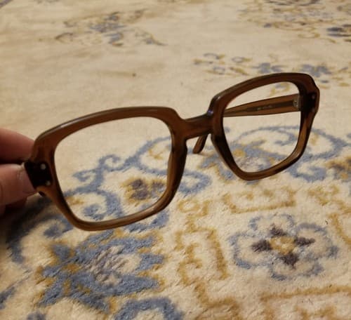 USS Vintage Eyeglasses Frames Brown Plastic Nerd Dork 50 22 4.5 to 5.75 Army - Thumbnail 8