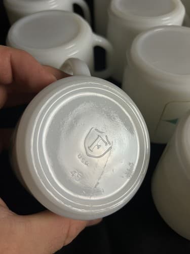 10 Rare Vtg Federal Glass Milk Star Square Diamond Era mugs Bundle Set Lot USA - Thumbnail 8