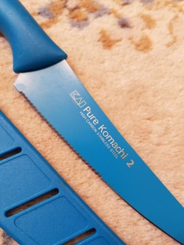 KAI Pure Komachi 2 Blue 10" Utility Chef Knife High Carbon Stainless - Thumbnail 4