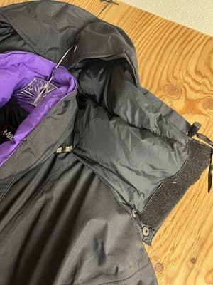 VTG Marmot 700 Goose Down Puffer Goretex Ski Jacket Hoody Mens L Black Coat - Thumbnail 11