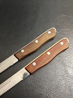 Maxam Set Of 2 Precision Hollow Ground Stainless Steel 8 3/4" VTG Steak Knives - Thumbnail 4