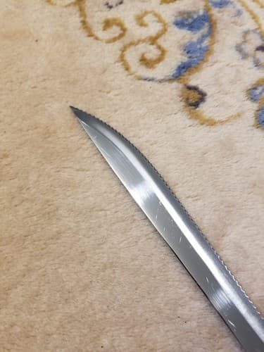 Vtg 1987 Cutco 1723 Serrated Carving Bread Knife Brown Swirl Handle USA - Thumbnail 9