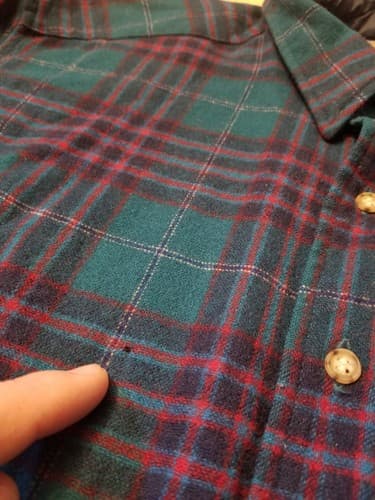 VINTAGE Pendleton Flannel Shirt Mens XL Green Red Plaid Button Wool 80s USA - Thumbnail 3