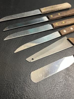 6 VTG Japanese Knife Set Steak Knives Stainless Steel w/Wooden Handles - Thumbnail 9