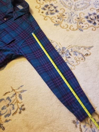 VINTAGE Pendleton Flannel Shirt Mens XL Green Red Plaid Button Wool 80s USA - Thumbnail 10