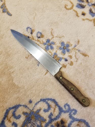 Vintage SANTA FE Chef Knife No Stain Steel IC Japan Cutlery Wood Handle 9" Blade - Thumbnail 6
