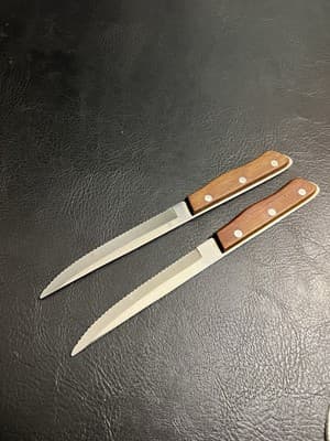 Maxam Set Of 2 Precision Hollow Ground Stainless Steel 8 3/4" VTG Steak Knives - Thumbnail 6