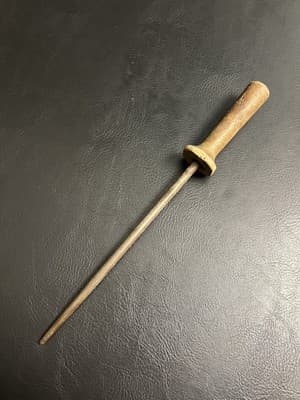 Vtg Harvard 632 Knife Sharpening Honing Steel Rod Wooden Handle 10" 15” Total - Thumbnail 5
