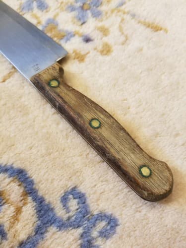 Vintage SANTA FE Chef Knife No Stain Steel IC Japan Cutlery Wood Handle 9" Blade - Thumbnail 7
