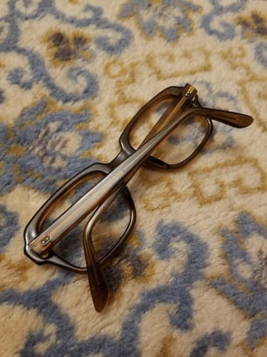 USS Vintage Eyeglasses Frames Brown Plastic Nerd Dork 50 22 4.5 to 5.75 Army - Thumbnail 7