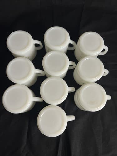 10 Rare Vtg Federal Glass Milk Star Square Diamond Era mugs Bundle Set Lot USA - Thumbnail 7