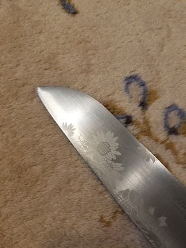 Sumikama Chef Knife Floral Japan Pattern Stainless Steel 8" Flowers Blade - Thumbnail 5