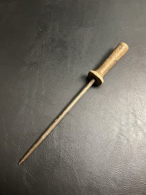 Vtg Harvard 632 Knife Sharpening Honing Steel Rod Wooden Handle 10" 15” Total - Thumbnail 7