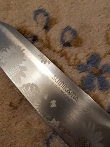 Sumikama Chef Knife Floral Japan Pattern Stainless Steel 8" Flowers Blade - Thumbnail 3