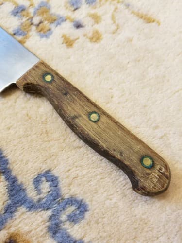 Vintage SANTA FE Chef Knife No Stain Steel IC Japan Cutlery Wood Handle 9" Blade - Thumbnail 2