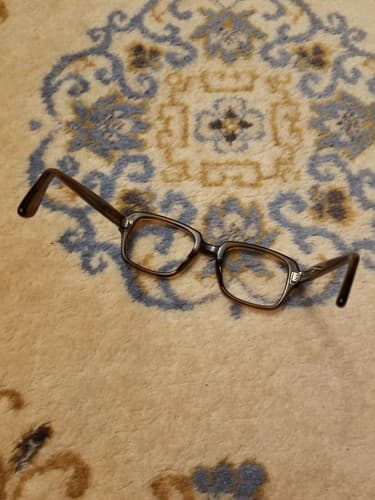 USS Vintage Eyeglasses Frames Brown Plastic Nerd Dork 50 22 4.5 to 5.75 Army - Thumbnail 3