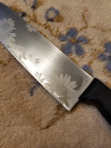 Sumikama Chef Knife Floral Japan Pattern Stainless Steel 8" Flowers Blade - Thumbnail 4