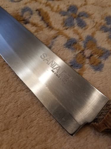 Vintage SANTA FE Chef Knife No Stain Steel IC Japan Cutlery Wood Handle 9" Blade - Thumbnail 3