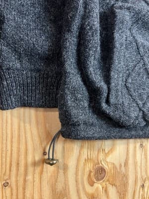 Aran Sweater Market Knit Lined Pure New Wool Zipper Knit Jacket Mens L - Thumbnail 3