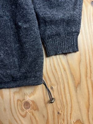 Aran Sweater Market Knit Lined Pure New Wool Zipper Knit Jacket Mens L - Thumbnail 4