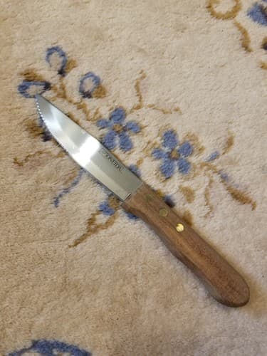 1 ONEIDA Wooden Handle Large Jumbo Restaurant Style Steak Knife - Image 1