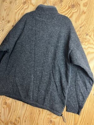 Aran Sweater Market Knit Lined Pure New Wool Zipper Knit Jacket Mens L - Thumbnail 13