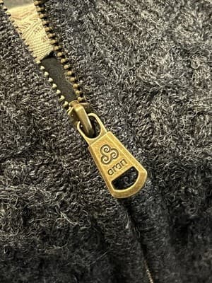 Aran Sweater Market Knit Lined Pure New Wool Zipper Knit Jacket Mens L - Thumbnail 14