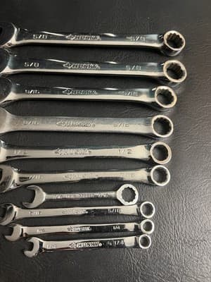 Lot Of 10 HUSKY SAE Combination Wrench Mixed Set 12 Pt 5/8, 9,16, 1/2, 7/16, 1/4 - Thumbnail 8