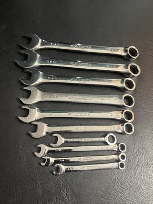 Lot Of 10 HUSKY SAE Combination Wrench Mixed Set 12 Pt 5/8, 9,16, 1/2, 7/16, 1/4 - Thumbnail 6