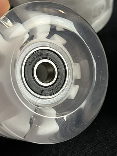 8 Light Up Roller Skate Wheels Skateboard ABEC-9 608RS Bearings Clear White - Thumbnail 6