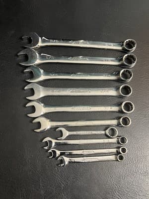 Lot Of 10 HUSKY SAE Combination Wrench Mixed Set 12 Pt 5/8, 9,16, 1/2, 7/16, 1/4 - Image 1