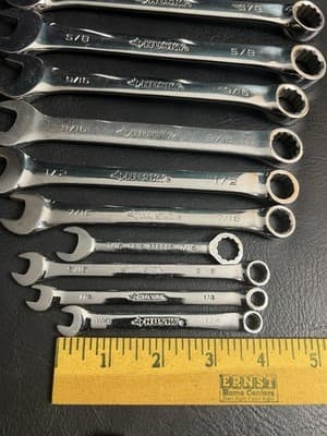 Lot Of 10 HUSKY SAE Combination Wrench Mixed Set 12 Pt 5/8, 9,16, 1/2, 7/16, 1/4 - Thumbnail 9