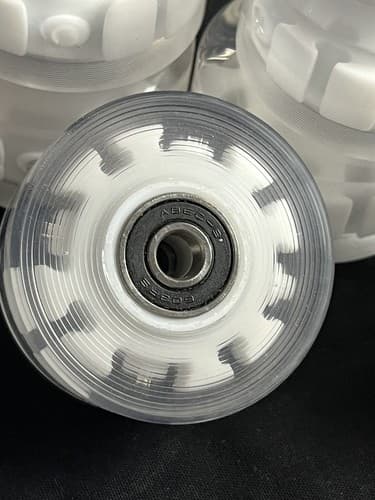 8 Light Up Roller Skate Wheels Skateboard ABEC-9 608RS Bearings Clear White - Thumbnail 7