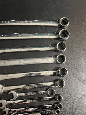 Lot Of 10 HUSKY SAE Combination Wrench Mixed Set 12 Pt 5/8, 9,16, 1/2, 7/16, 1/4 - Thumbnail 4