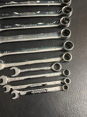 Lot Of 10 HUSKY SAE Combination Wrench Mixed Set 12 Pt 5/8, 9,16, 1/2, 7/16, 1/4 - Thumbnail 5