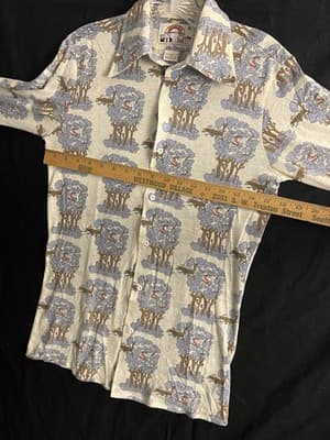 VTG 60s Snoopy Peanuts Woodstock Disco Shirt Saturdays In California Mens S - Thumbnail 12