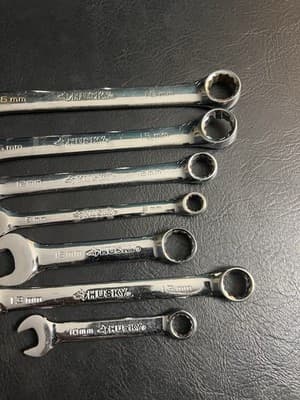 Lot Of 7 Husky Metric Mixed Set Short + Standard 12 Point Combination Wrench MM - Thumbnail 3