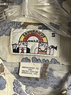 VTG 60s Snoopy Peanuts Woodstock Disco Shirt Saturdays In California Mens S - Thumbnail 5