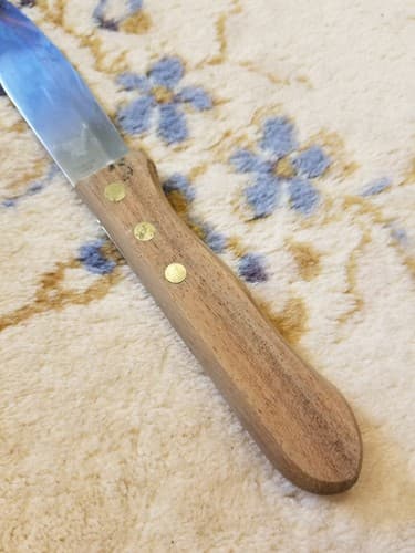 1 ONEIDA Wooden Handle Large Jumbo Restaurant Style Steak Knife - Thumbnail 6