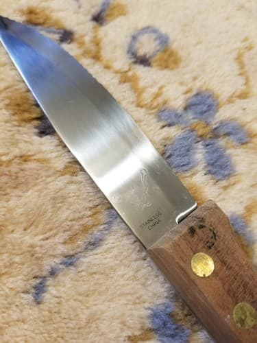 1 ONEIDA Wooden Handle Large Jumbo Restaurant Style Steak Knife - Thumbnail 7