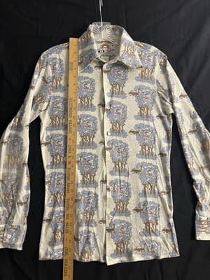 VTG 60s Snoopy Peanuts Woodstock Disco Shirt Saturdays In California Mens S - Thumbnail 11