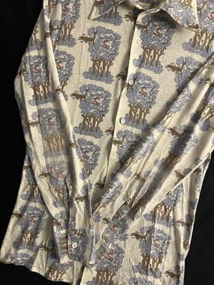 VTG 60s Snoopy Peanuts Woodstock Disco Shirt Saturdays In California Mens S - Thumbnail 6
